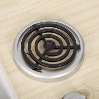 HOMCOM Kinderküche mit Rollen Spielküche Küchenwagen für Kinder mit 2 Töpfen Spüle Kochbank Schränke 5 Stück Küchenzubehör Naturholz+Grau 70 x 40 x 66,5 cm(m-9)