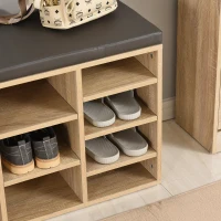HOMCOM Multi-Storage Shoe Rack w/ 14 Compartments Cushion Moving Shelves Solid Frame Foot Pads Home Office Tidy Organisation Boots Trainers Brown(m-8)