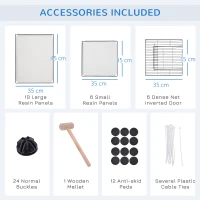 PawHut Small Dog Pen Indoor, DIY, w/ Door Bottom 22 Panels Small Animal Cage for Guinea Pigs Rabbit Chinchilla Transparent(m-7)