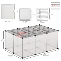 PawHut Small Dog Pen Indoor, DIY, w/ Door Bottom 22 Panels Small Animal Cage for Guinea Pigs Rabbit Chinchilla Transparent(m-3)