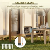 Outsunny Pergola, 3,2 x 3,08 m altana ogrodowa Patio Baldachim z ochroną przed promieniowaniem UV(m-7)