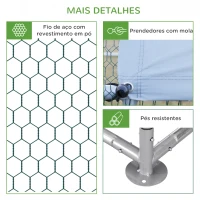 PawHut Galinheiro de Exterior Grande para 10-12 Galinhas de Aço Galvanizado com 2 Ambientes 380x280x195cm Prata(m-8)