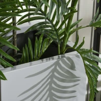 Outsunny Pflanzkübel, lackierter Stahl, wetterbeständig, 34 cm x 34 cm x 76 cm, Grau(m-7)