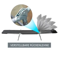 Outsunny Sonnenliege klappbar Gartenliege mit Kopfkissen Liegestuhl verstellbar mit 5-Fach Campingliege bis 120kg belastbar für Garten, Balkon und Pool geeignet, 4 Farben(Schwarz)(m-6)