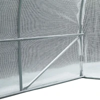 Outsunny Foliengewächshaus begehbares Gewächshaus 570 x 292 x 195 cm Gartentunnel Folientunnel Tunnelgewächshaus Treibhaus Garten Metall Weiß(m-14)