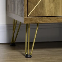 HOMCOM Storage Cabinet, Modern Display Storage Organizer with 3 Drawers and Steel Legs for Living Room, Bedroom, Bronze(m-9)