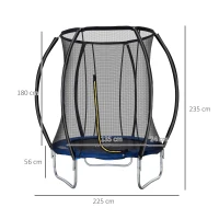 HOMCOM Trambulina de agrement 183cm cu plasa de protectie si acoperire galvanizata antirugina pentru copii, adolescenti si adulti, pentru interior si exterior(m-3)