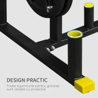 SPORTNOW Suport pentru greutati si mrene din otel si PP pentru discuri cu diametrul de 5 cm, 85,5x70x96 cm, negru(m-6)