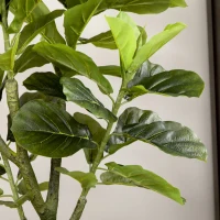 HOMCOM Smochin-lira artificial in ghiveci, Plante Ficus artificial pentru interior, exterior, pentru decorul casei, biroului, camerei de zi, 90cm, verde(m-7)