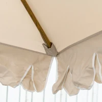 Outsunny Umbrela pentru gradina cu inclinare si manivela, Umbrela de exterior pentru masa cu acoperis dublu, kaki(m-9)