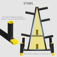 SPORTNOW Suport pentru greutati si mrene din otel si PP pentru discuri cu diametrul de 5 cm, 85,5x70x96 cm, negru(m-5)