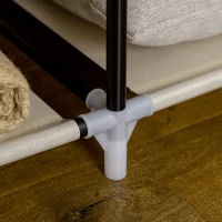 HOMCOM Dulap din stofa cu 8 rafturi si 2 bare, dulap portabil cu usa rulanta, 125x43x162,5 cm, bej(m-9)