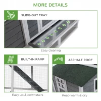 PawHut 160cm Wooden Chicken Coop Hen Hutch Poultry House Nesting Cage Planting Box(m-8)