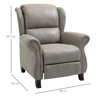 HOMCOM Relaxsessel mit Fußstütze, verstellbare Rückenlehne, 150° neigbar, 90 cm x 95 cm x 107 cm, Grau(m-3)