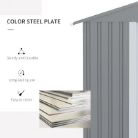 Outsunny 6.4 x 3.6ft Garden Metal Storage Shed w/ Double Sliding Door and Air Vents, Tool Storage for Backyard Patio Lawn, Grey(m-4)