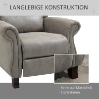 HOMCOM Relaxsessel mit Fußstütze, verstellbare Rückenlehne, 150° neigbar, 90 cm x 95 cm x 107 cm, Grau(m-6)