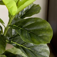 HOMCOM Smochin-lira artificial in ghiveci, Plante Ficus artificial pentru interior, exterior, pentru decorul casei, biroului, camerei de zi, 90cm, verde(m-8)