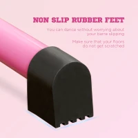 Bara de balet dubla HOMCOM cu inaltime reglabila, structura de sine statatoare din otel si lemn, 130x97x152cm, roz(m-5)