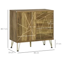 HOMCOM Storage Cabinet, Modern Display Storage Organizer with 3 Drawers and Steel Legs for Living Room, Bedroom, Bronze(m-3)