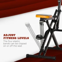 HOMCOM Aparat de vaslit, aparat pliabil pentru antrenarea fesierilor cu niveluri reglabile si monitor LCD(m-5)