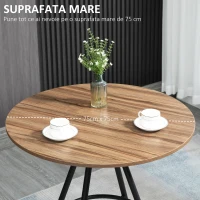 HOMCOM Set de Masa si Scaune de Bar din 3 Piese cu Cadru Metalic Robust, Blat Inalt Biostro Dinette, 2 Scaune Captusite pentru Bucatarie, Spatiu Mic, Asamblare Usoara, Maro(m-6)