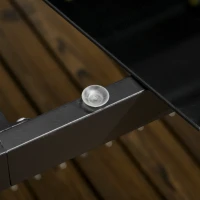 Outsunny Masa pentru exterior cu 8 locuri, Masa dreptunghiulara din aluminiu pentru gradina, cu blat din sticla securizata, negru(m-7)