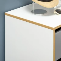 HOMCOM Comoda cu 3 sertare din PAL si MDF pentru dormitor si sufragerie, 75x42x75 cm, gri, alb si maro(m-8)