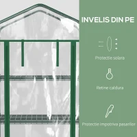 Outsunny Sera Verticala Alb 4 Rafturi – Otel & PVC, Pentru Balcon/Terasa(m-4)