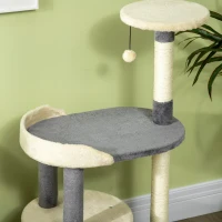Pawhut Ansamblu Joaca Pisici 60 cm – Turn cu Platforme & Cilindri de Zgariat(m-8)