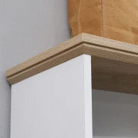 HOMCOM Bufet de bucatarie din lemn alb cu 3 compartimente deschise, 3 sertare si 2 dulapuri 101x39x180,5 cm(m-9)