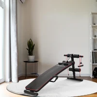 HOMCOM Sit Up Workout Bench, Steel-Black Red(m-10)