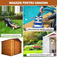 Outsunny Magazie Scule Gradina 278×195×215 cm – Otel cu Usi Culisante(m-6)