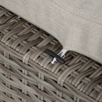 Outsunny Gartenmöbel-Set für 4 Personen aus PE-Rattan, wetterbeständig, abnehmbare Bezüge, Grau + Beige(m-9)
