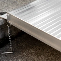HOMCOM Rampe Mobile pentru Scaune cu Roți și Scutere, Pliabilă, Antiderapantă, Aliaj, Capacitate 272kg, 183x72x5cm, Silver(m-7)