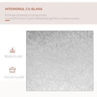 PawHut Geanta pentru caini mici si mini cu 3 intrari, cu perna si pungi de depozitare, din material Oxford albastru si metal, 70x51x50 cm(m-4)