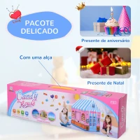 HOMCOM Loja de doces para brincar Zona infantil Presente fácil de montar para crianças 93x69 x103cm 0,75 kg Rosa(m-6)