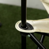 Outsunny Camping Chair, Lightweight Folding Chair with Carrying Bag and Storage Pocket, Perfect for Festivals, Fishing, Beach and Hiking, White(m-9)