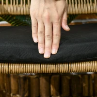 Outsunny 3-cz. Zestaw mebli ogrodowych z rattanu meble balkonowe zestaw bistro z poduszką siedziska(m-7)