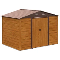 Outsunny Magazie Scule Gradina 278×195×215 cm – Otel cu Usi Culisante(m-1)