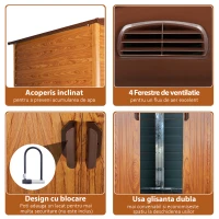 Outsunny Magazie Scule Gradina 278×195×215 cm – Otel cu Usi Culisante(m-5)