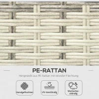 Outsunny Gartenmöbel-Set für 4 Personen aus PE-Rattan, wetterbeständig, abnehmbare Bezüge Grau(m-5)