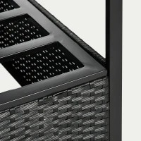 Outsunny Mobilier de Terasa Impletit, Set de Canapele de exterior din Ratan PE cu Pergola copertina plianta, Copertina pentru punte, piscina, gradina, terasa, bej(m-8)