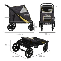 Pawhut Carucior Animale – Roti Universale & Amortizor pentru Confort(m-3)