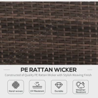 Outsunny Rattan Corner Sofa Set 4-Seater Outdoor Garden Sofa for Patio - Brown(m-4)