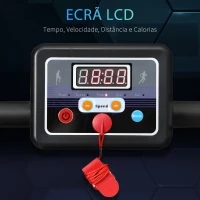 HOMCOM Passadeira Elétrica Dobrável Passadeira com Velocidade 1-10km/h Ecrã LCD Parada de Emergência e Carga Máxima 110kg para Casa Escritório Ginásio 122x62,5x119cm Prata e Preto(m-5)