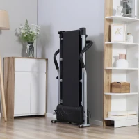 HOMCOM Passadeira Elétrica Dobrável Passadeira com Velocidade 1-10km/h Ecrã LCD Parada de Emergência e Carga Máxima 110kg para Casa Escritório Ginásio 122x62,5x119cm Prata e Preto(m-11)