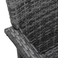 Outsunny 2-Seater Rattan Table Chair Bistro Garden Furniture Set Wicker Table Outdoor Patio(m-10)