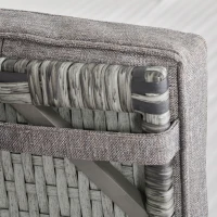 Outsunny 2 Seater Patio Wicker Chaise Lounge Sofa Set with Fabric Cushion, Grey(m-9)