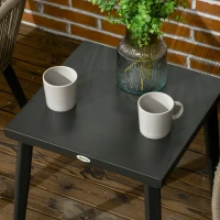 Outsunny Set Modern din 3 Piese cu Suporturi Ajustabile, Set de Cafea pentru Terasă din Împletitură Rotundă, 63x73x78 cm, Gri Deschis(m-9)