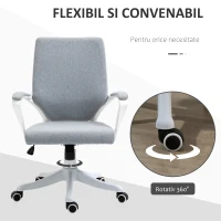 Vinsetto Scaun Ergonomic Birou – Pivotant, Reglabil & Cu Balansoar(m-6)